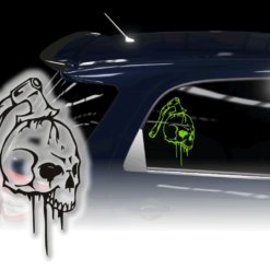 Auto Aufkleber Skull Flügel Totenkopf Motorhaube Sticker 🔥 ohne